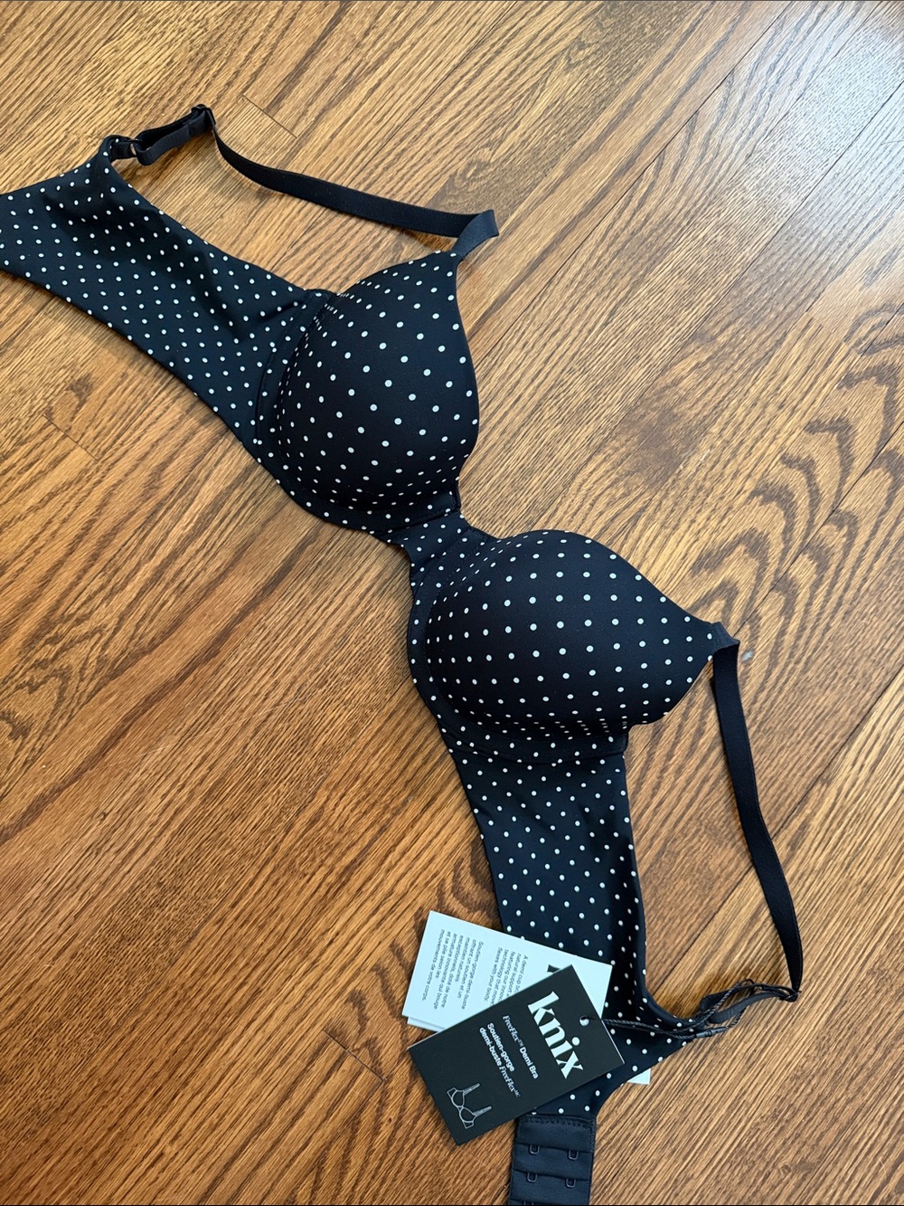 knix free flex Demi bra Black Polka Dot Lightly Padded Bra